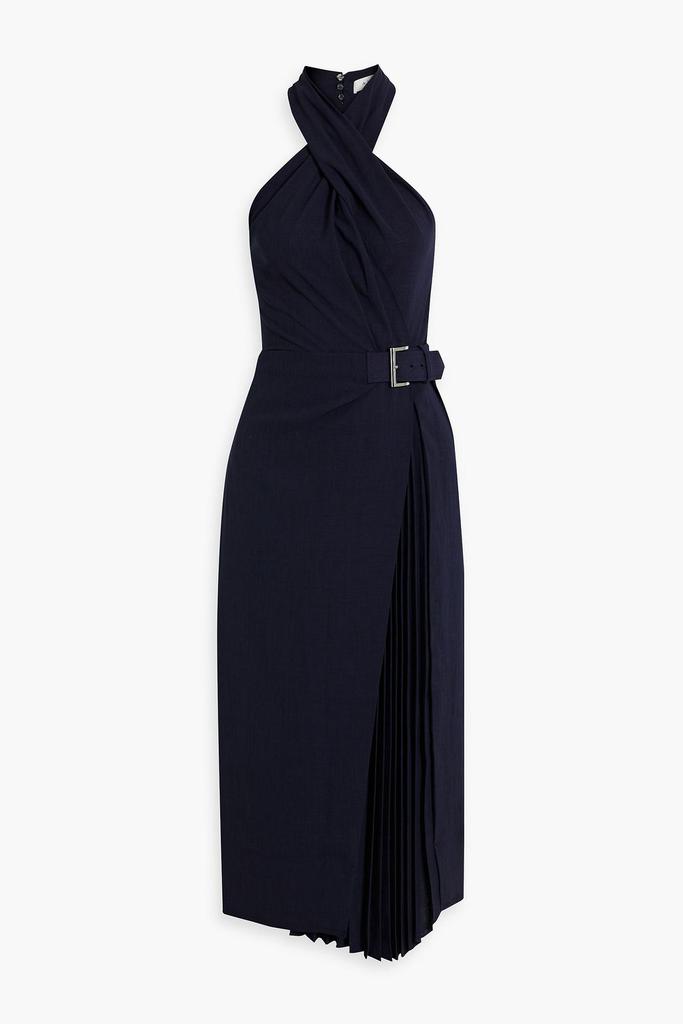 A.L.C. Fiona belted plissé-canvas midi dress