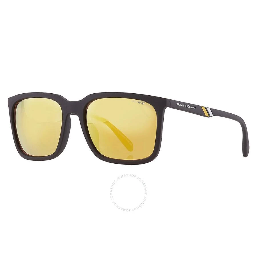 Armani Exchange Mirrored Yellow Rectangular Men's Sunglasses AX4117SU 807873 57 3