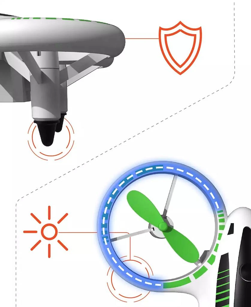 Sharper Image 2.4GHz RC Glow Up Stunt Drone with LED Lights 5