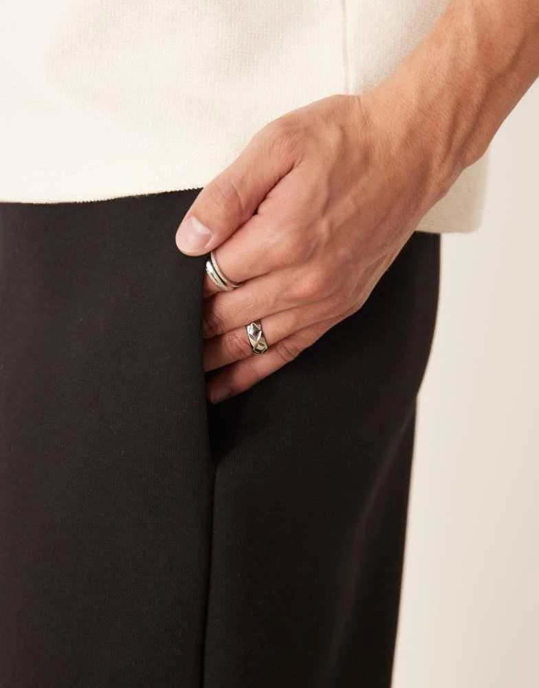 ASOS ASOS DESIGN heavyweight scuba wide leg jogger in black 5