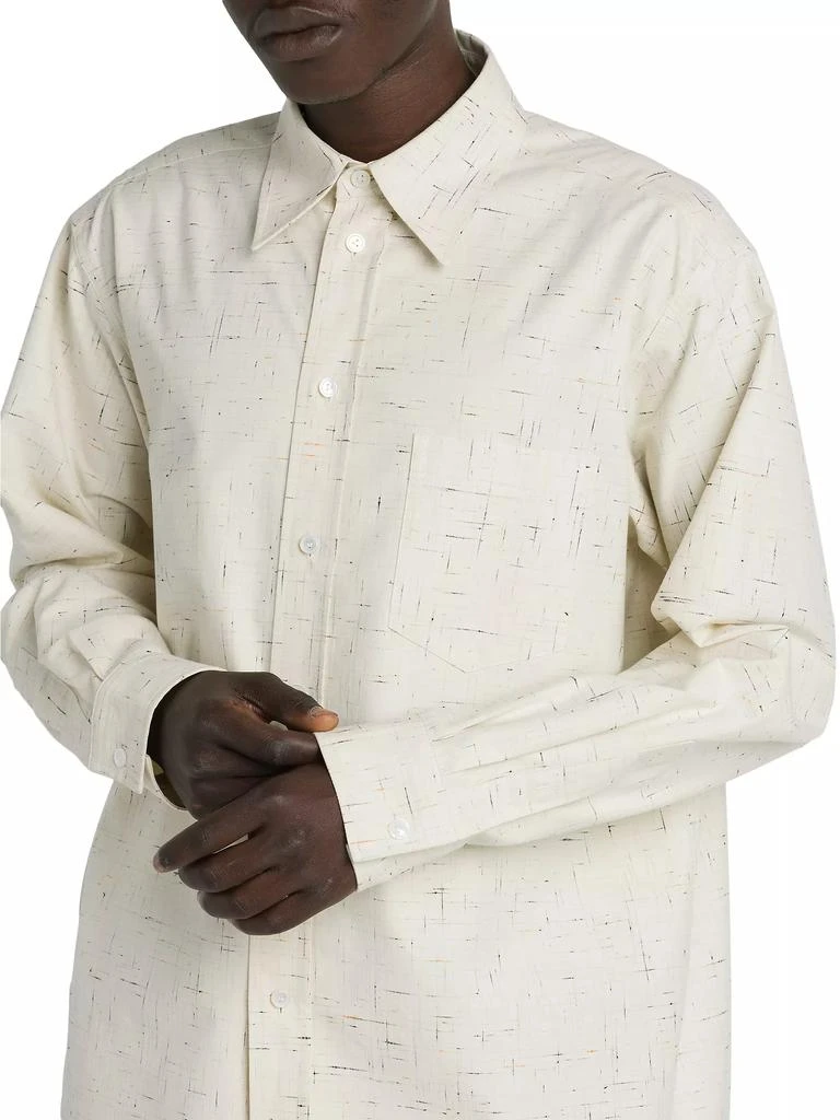 Bottega Veneta Criss Cross Cotton Button-Front Shirt 6