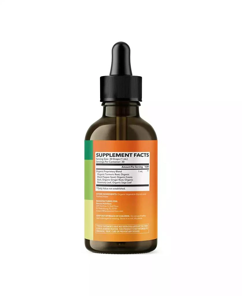 Havasu Nutrition Organic Turmeric Liquid Drops, Liquid Turmeric 1000mg Enhanced Absorption for Digestive 
Joint Support, Unflavored, 1 fl oz 6