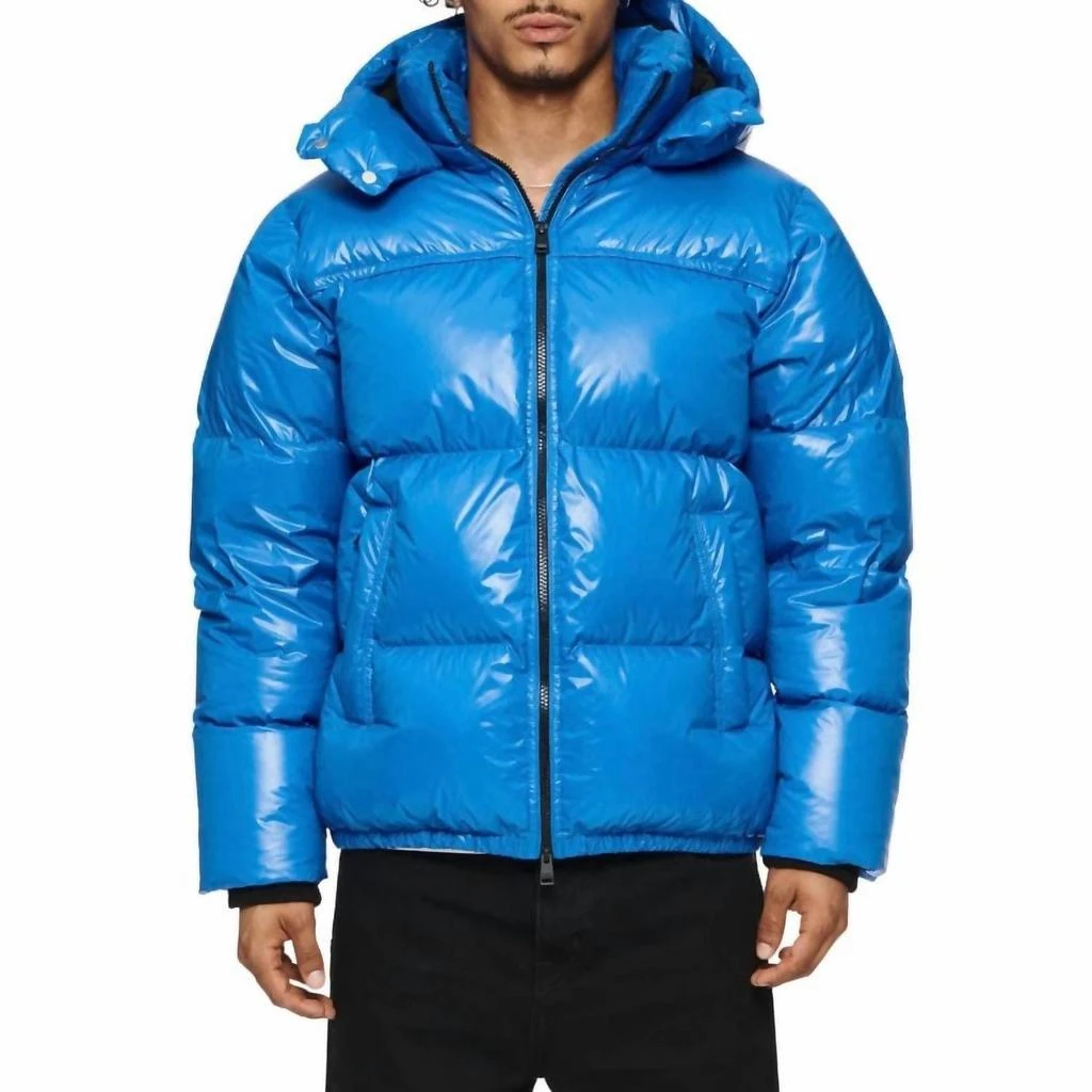 Purple Brand Nylon Down Puffer Jacket In Blue 1