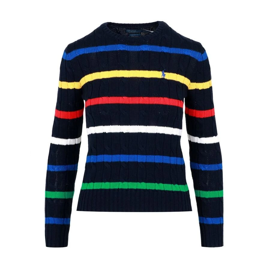 Ralph Lauren Striped Cable-Knit Cotton Sweater
