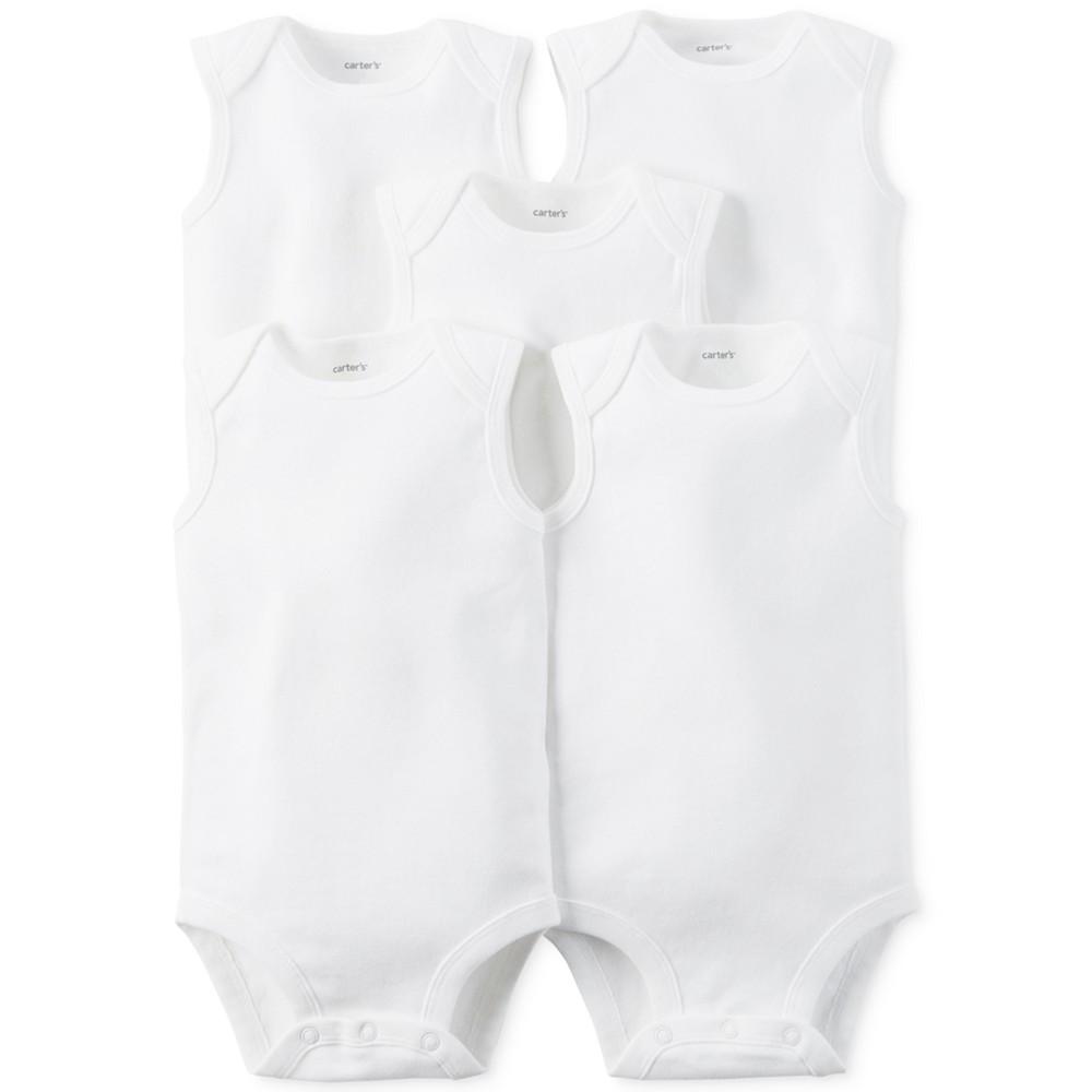 Carter's Baby Boys or Baby Girls Sleeveless Bodysuits, Pack of 5