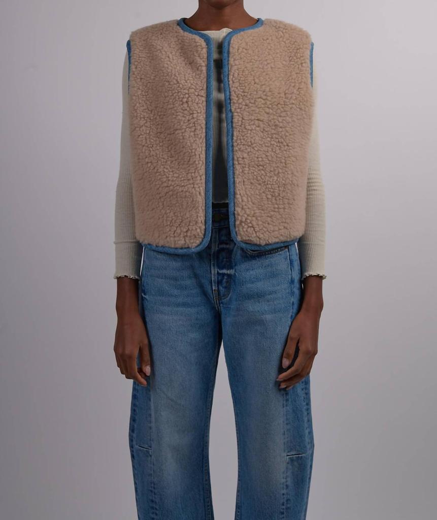 B Sides B Sides - Reversible Reworked Vintage Denim And Sherpa Vest