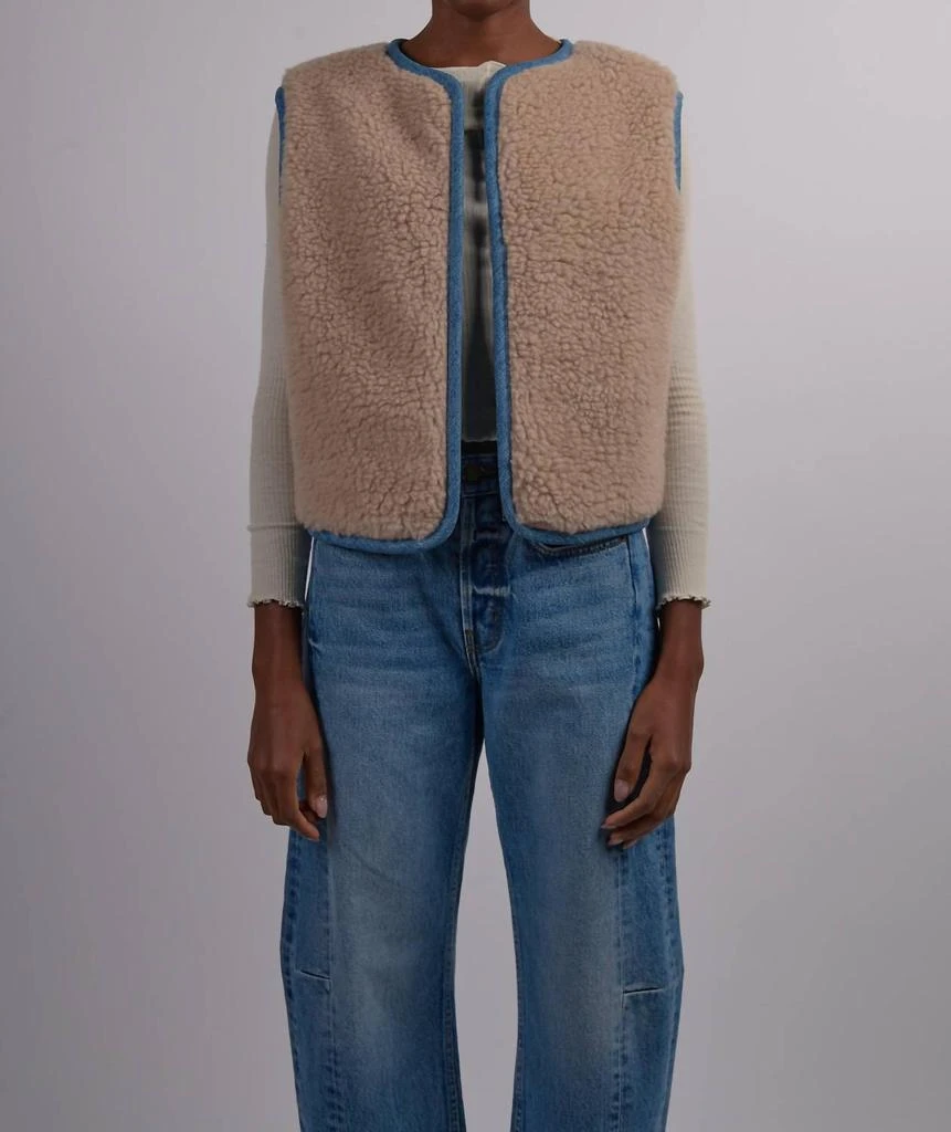 B Sides B Sides - Reversible Reworked Vintage Denim And Sherpa Vest 1