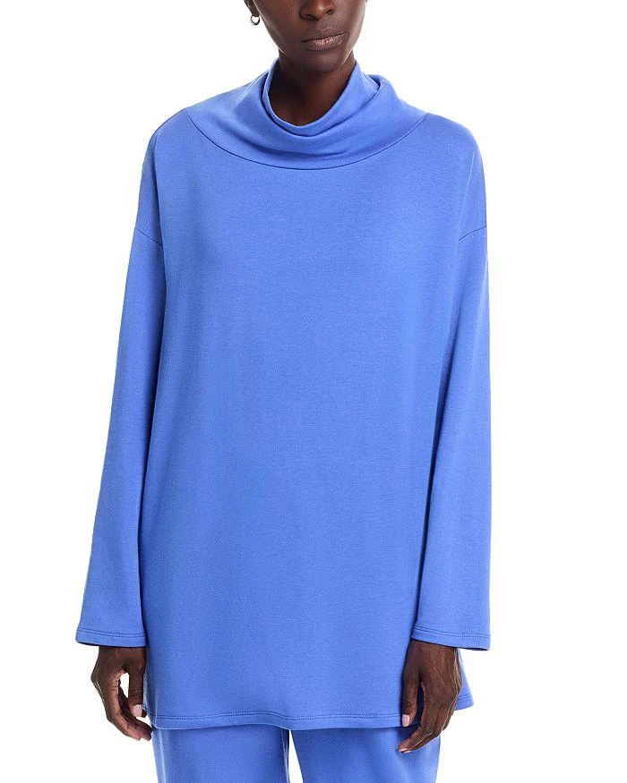 Eileen Fisher Terry Hug Drapey Funnel Neck Tunic