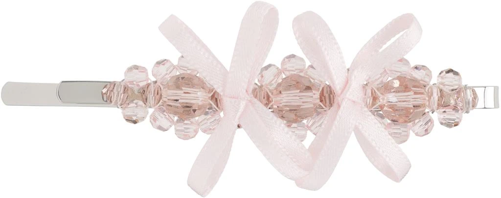 Simone Rocha Embellished Pearl & Pink Crystal Hair Barrette – Logo Engraved Simone Rocha Crystal-Embellished Hair Clip In Pink - 50% Off  main image 3