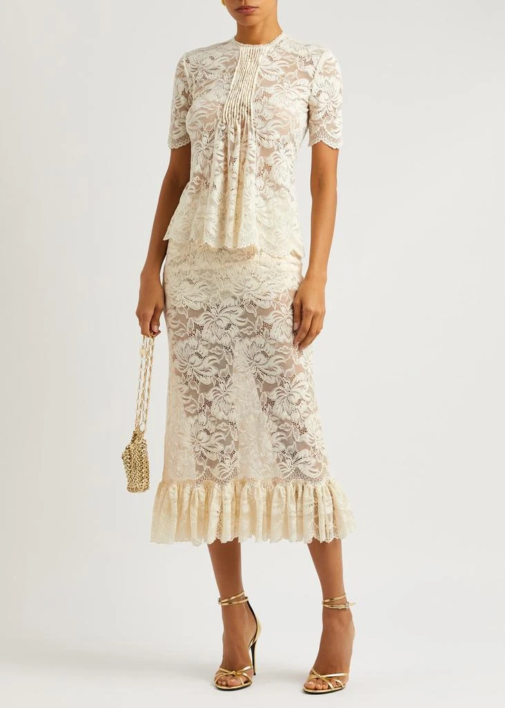 Paco Rabanne Floral lace midi skirt 4