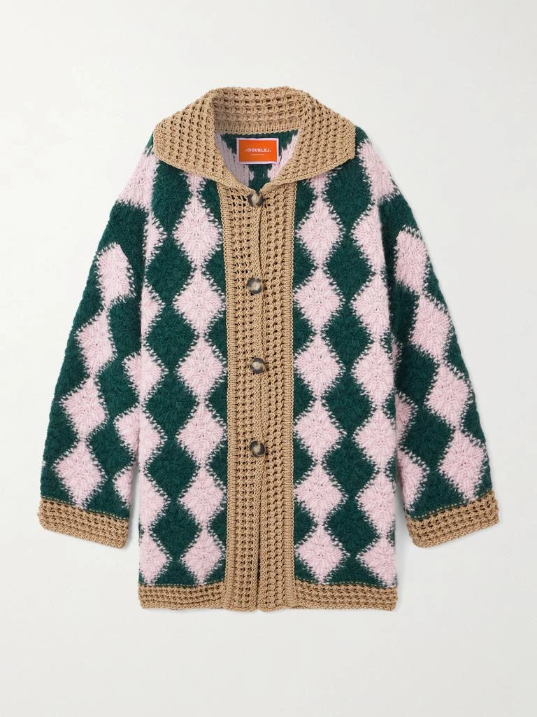 LA DOUBLE J Bowling 钩编羊毛混纺开襟衫 1