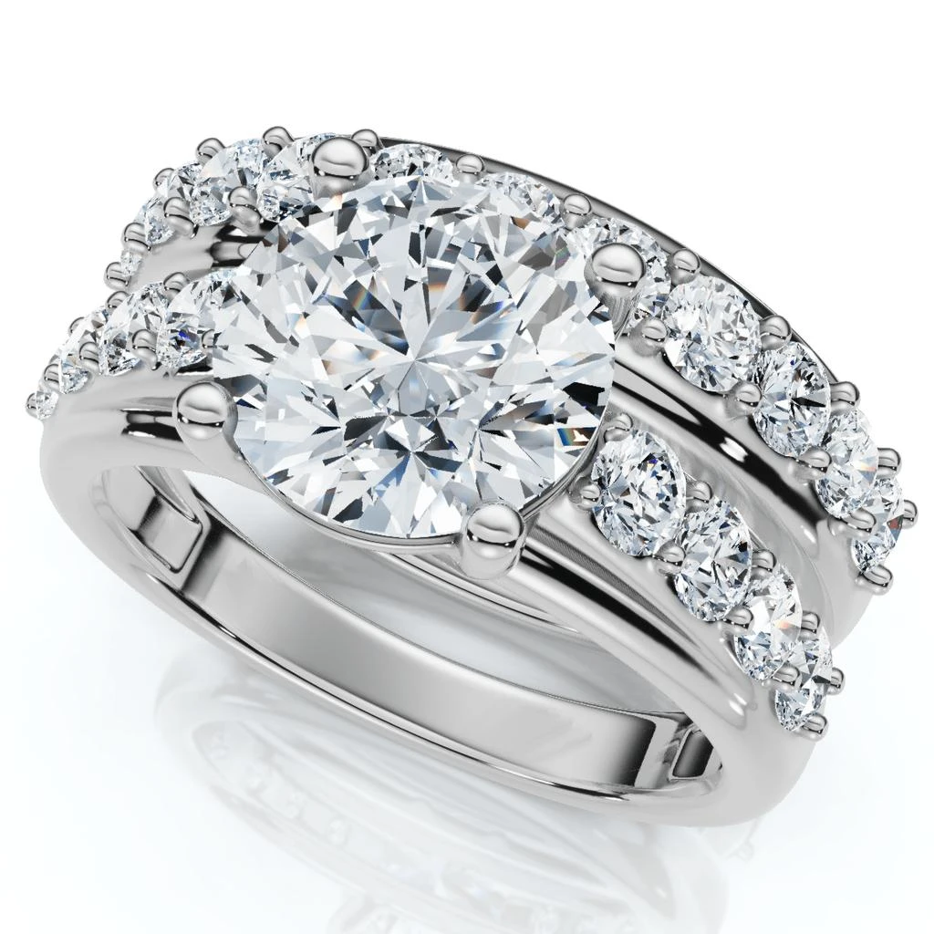 Pompeii3 Certified 2 1/2Ct Diamond Engagement Wedding Ring Set 14k Gold Lab Grown 5