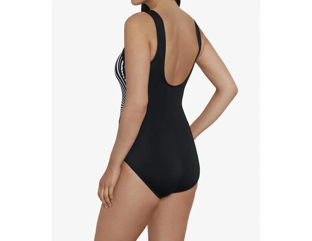 Penbrooke Leading Points Illusion Tank One Piece In Black/white 2