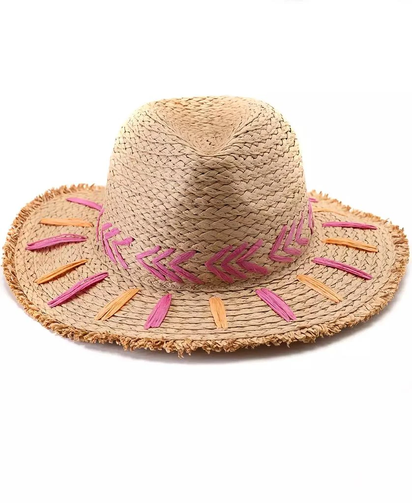 Vince Camuto Embroidered Straw Panama Hat 2
