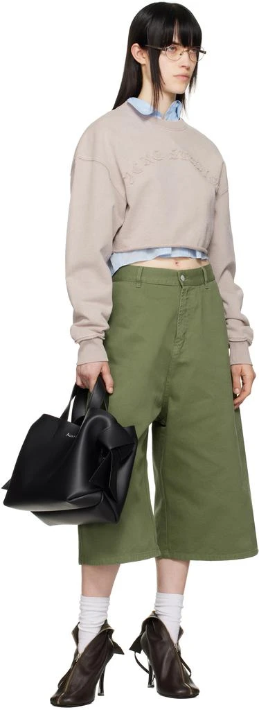 Acne Studios Gray Cropped Logo Sweatshirt 4