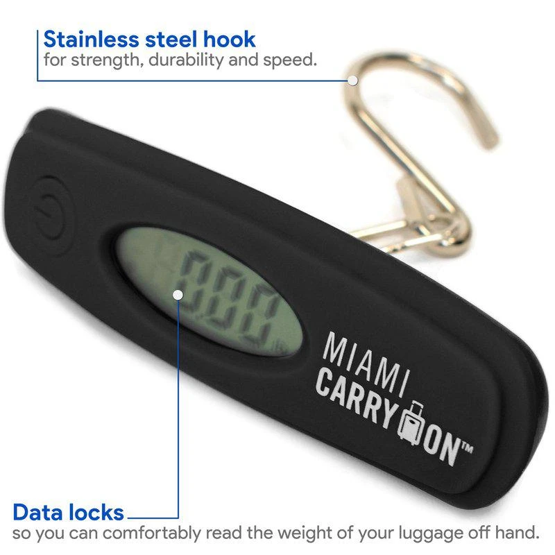Miami CarryOn Digital Luggage Scale with Stainless Steel Hook STANDARD 2