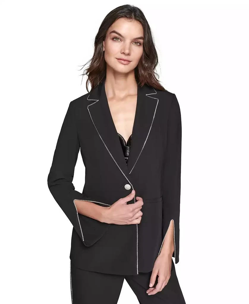 Karl Lagerfeld Paris Women's Rhinestone-Trim Blazer 1