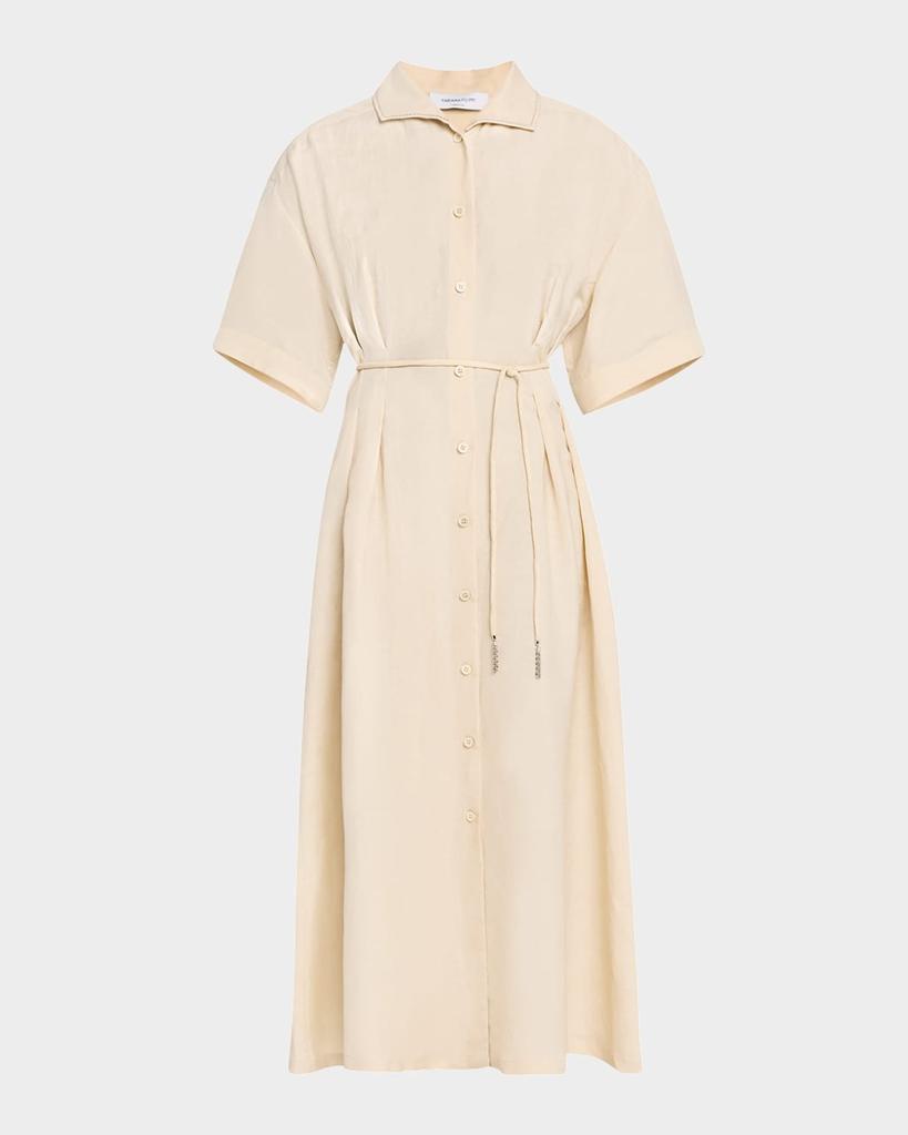 Fabiana Filippi Pintuck Chain-Trim Midi Shirtdress