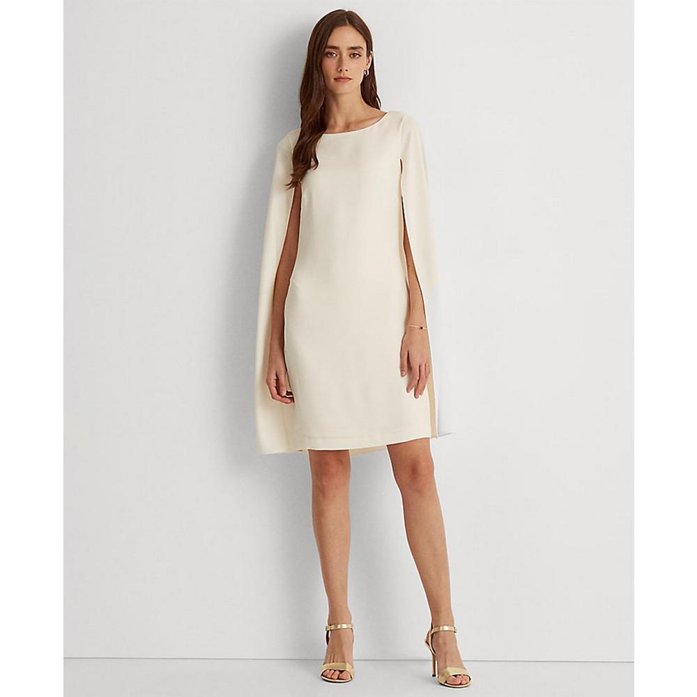 Lauren Ralph Lauren Women's Cape-Overlay Slim-Fit Georgette Cocktail Dress