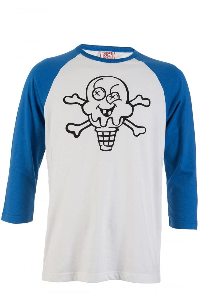 ICE CREAM Ice-Cream Cones & Bones Graphic Print 3/4 Sleeve T-Shirt 1