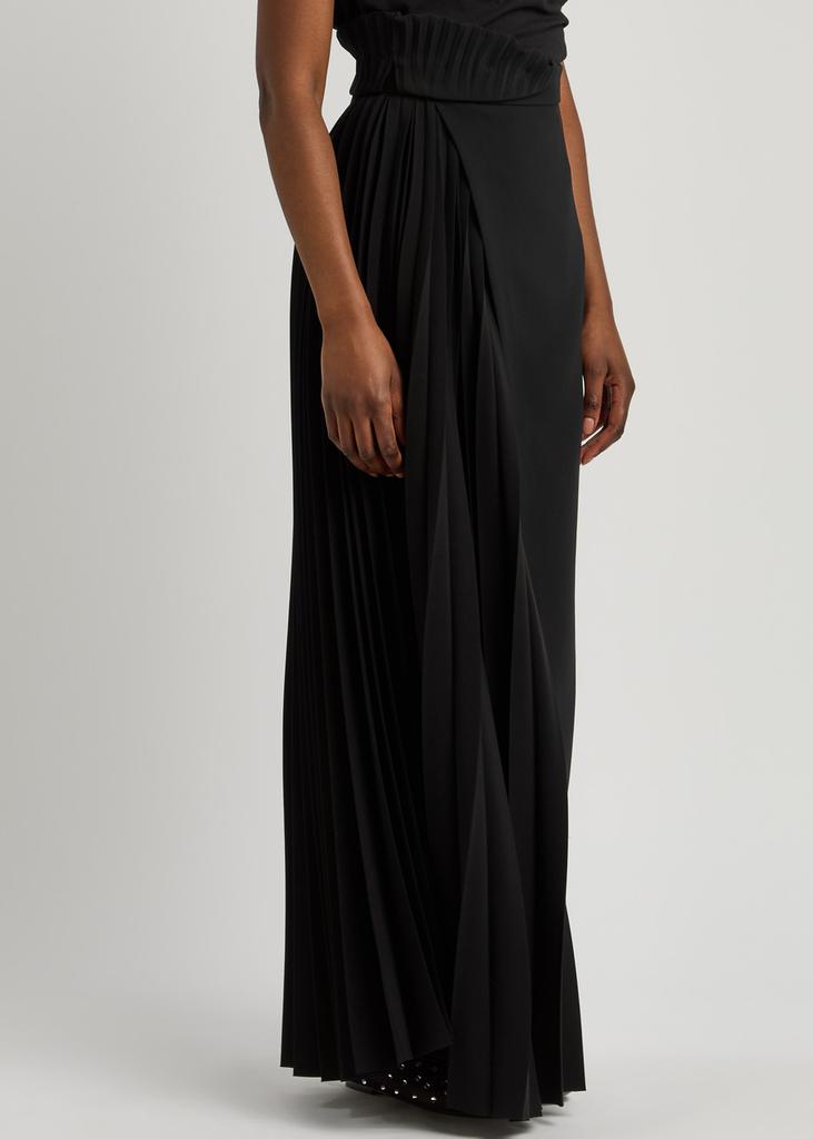A.W.A.K.E MODE Pleated wrap-effect crepe maxi skirt