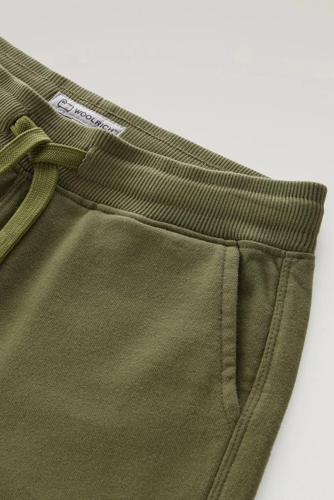 Woolrich Boys' Pure Cotton Fleece Shorts with Drawstring - Boys - Green 4
