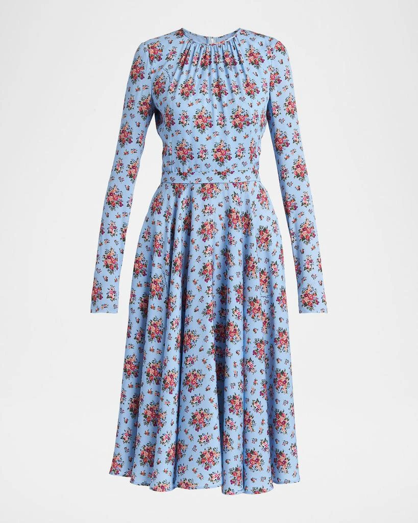 knee length dresses for ladies Dolce & Gabbana Floral Cotton Poplin Midi Dress main image 0