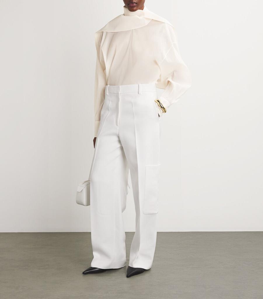 Carven Stretch-Toile Opera Sheer Blouse