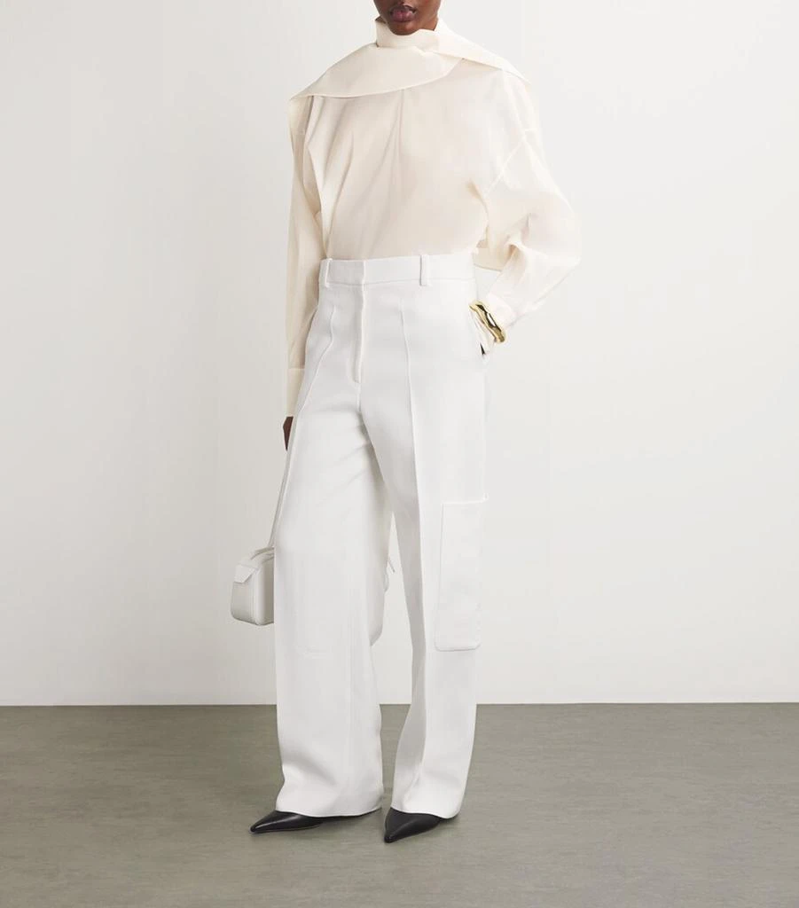 Carven Stretch-Toile Opera Sheer Blouse 2