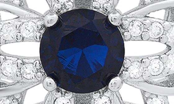 Queen Jewels Sterling Silver Sapphire CZ Stud Earrings 4