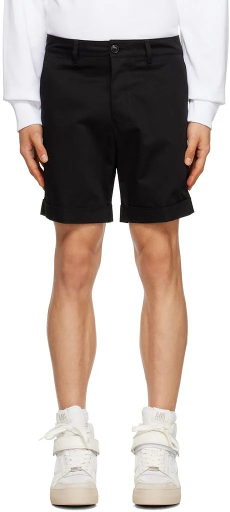 AMI Black Rolled Shorts 1