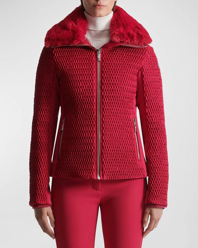 Fusalp Montana Quilted Down Jacket with Faux Fur Collar 1