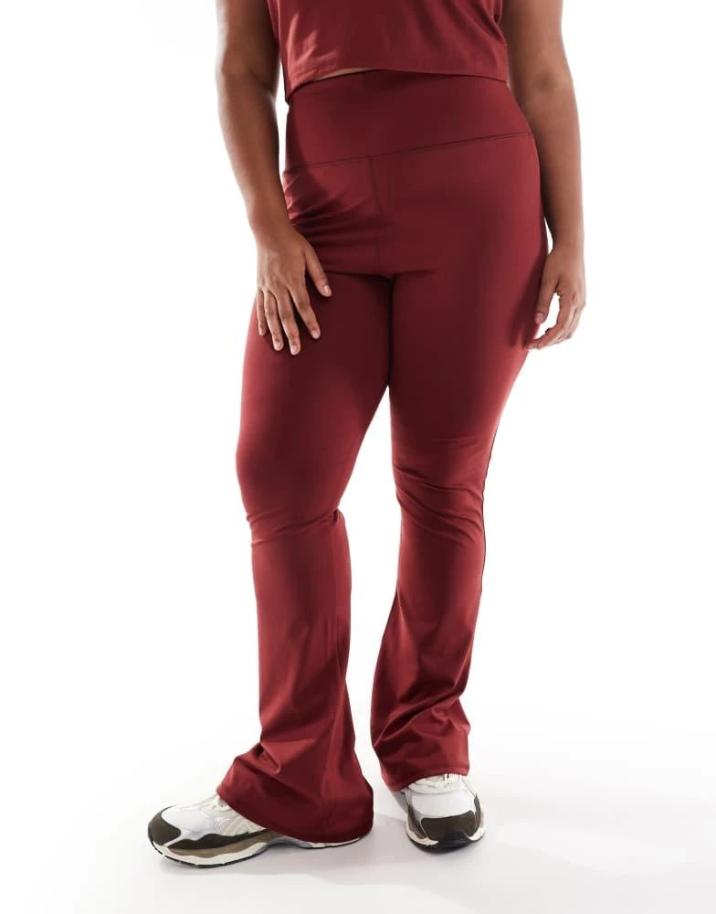 ASOS 4505 Curve Icon soft touch slim kick flare legging in burgundy 2