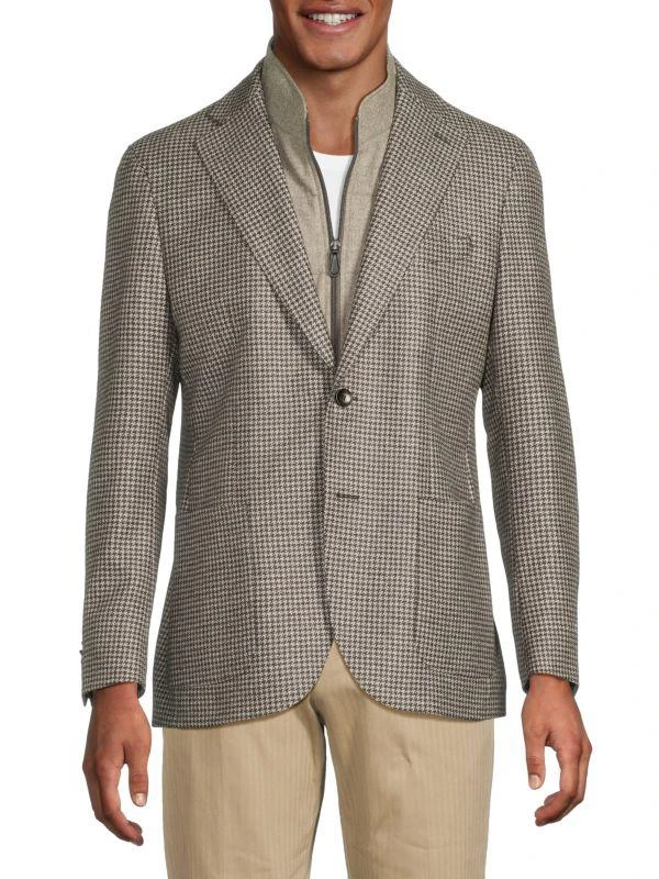 Lubiam Houndstooth Virgin Wool Blazer 1