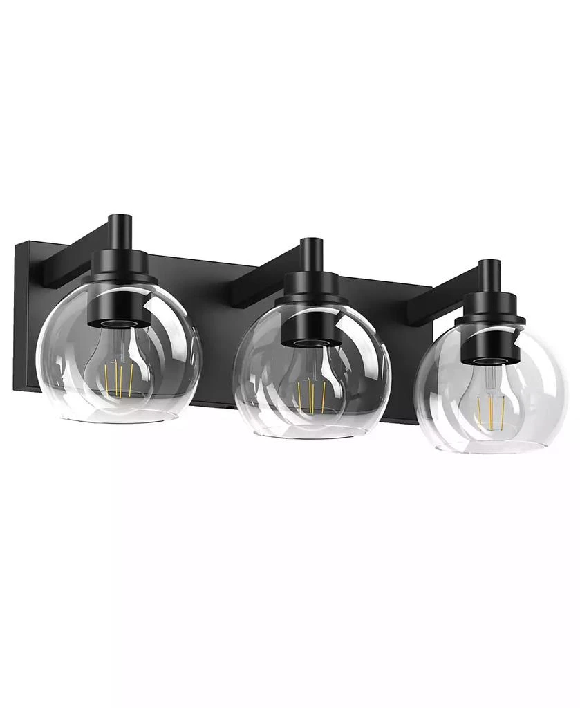 BUSDAYS Bathroom Vanity Light,Modern 3-Light Bathroom Lighting Fixtures Over Mirror with Clear Glass Shade and Metal Base