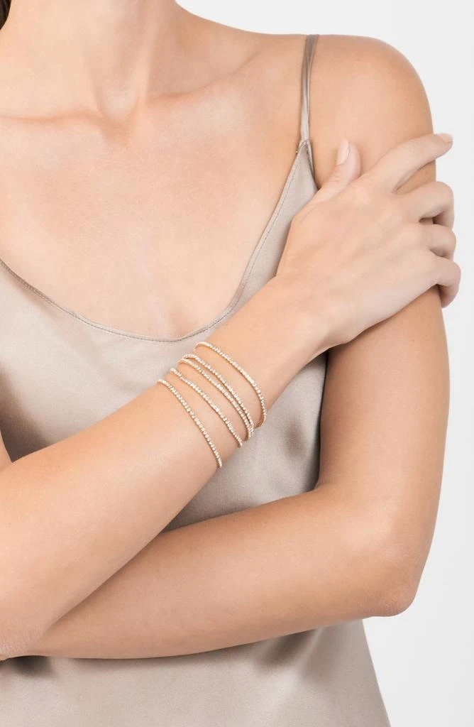 ADORNIA Set of 5 Crystal Tennis Stretch Bracelets 2