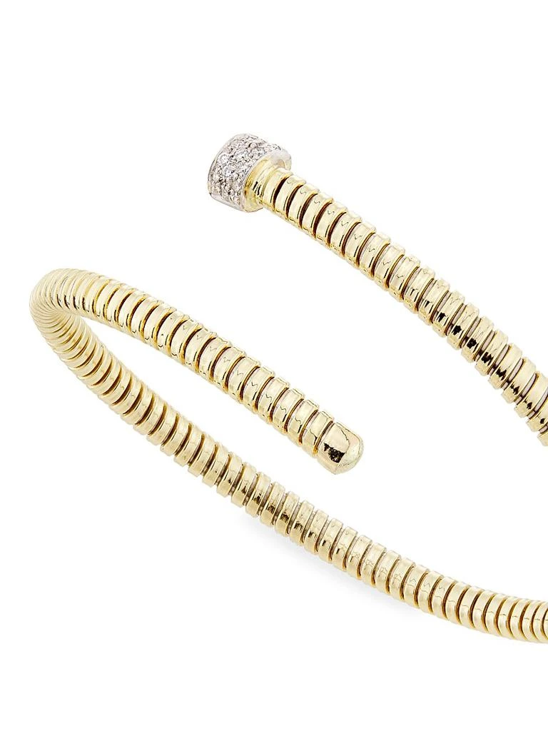 Saks Fifth Avenue Collection 14K Yellow Gold 
0.10 TCW Diamond Ridged Bangle 3