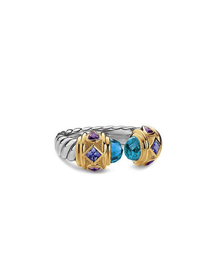 David Yurman Renaissance® Color Ring in Sterling Silver with 14K Yellow Gold, 9.9mm 1