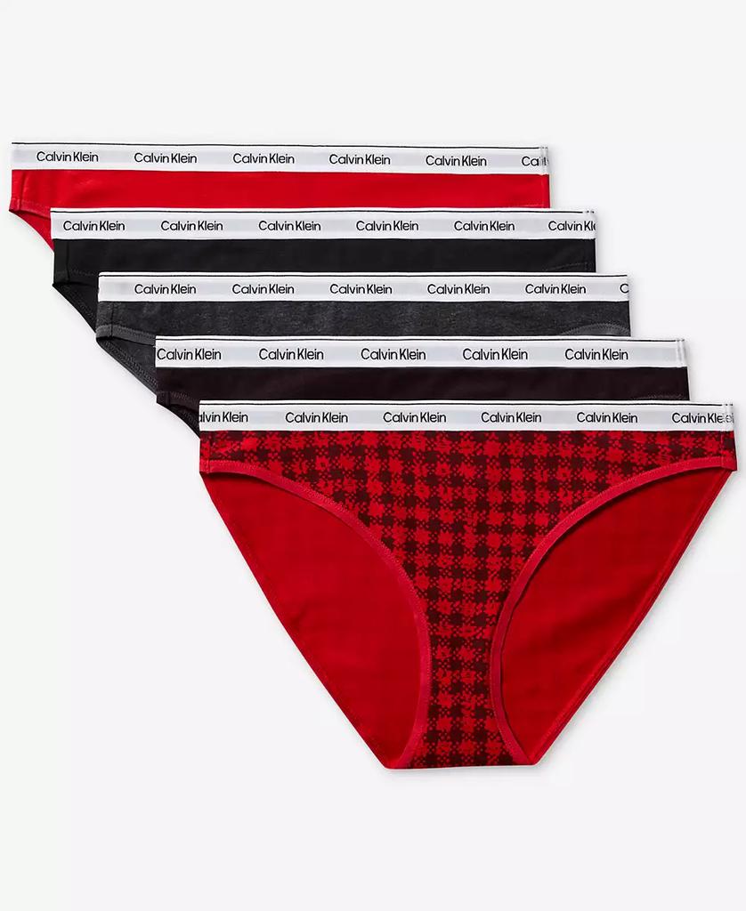 Calvin Klein Women's 5-Pack. Modern Logo Low-Rise Bikini Underwear  QD5208