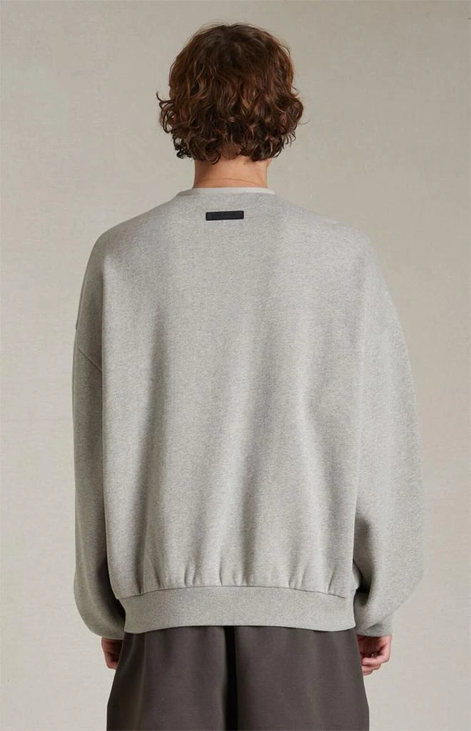 Essentials Dark Heather Oatmeal Crew Neck Sweatshirt 3