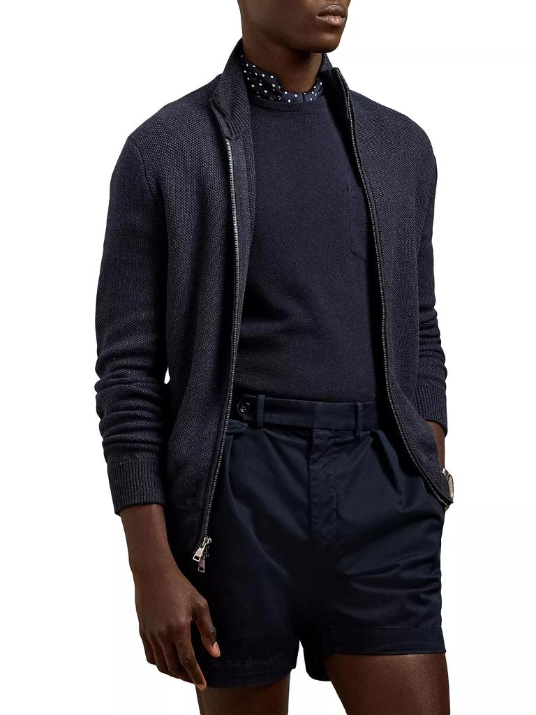 Ralph Lauren Mock Turtleneck Silk-Cotton Zip Sweater 7