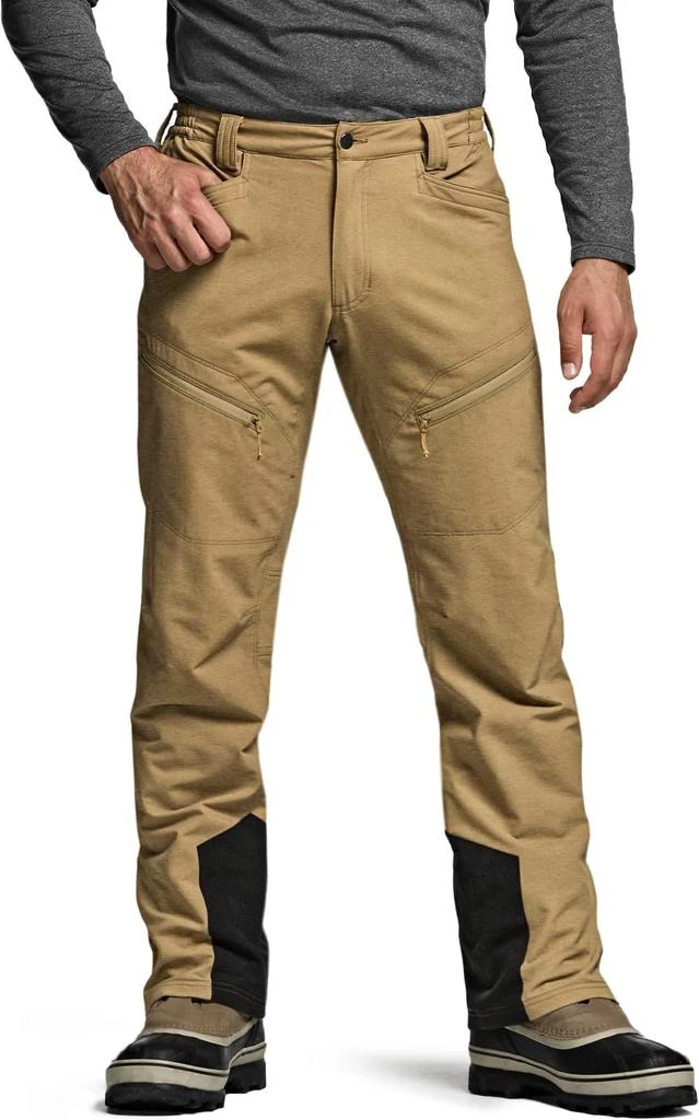 CQR CQR Men’s Softshell Fleece Lined Winter Hiking Pants, Water Resistant Insulated Thermal, Outdoor Tactical Warm Snow Ski Pants