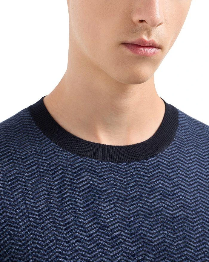 Emporio Armani Wool Chevron Jacquard Regular Fit Sweater 4
