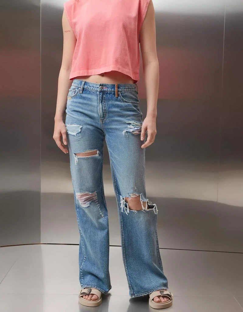 AE AE Pride Strigid Ripped Low-Rise Baggy Flare Jean 1