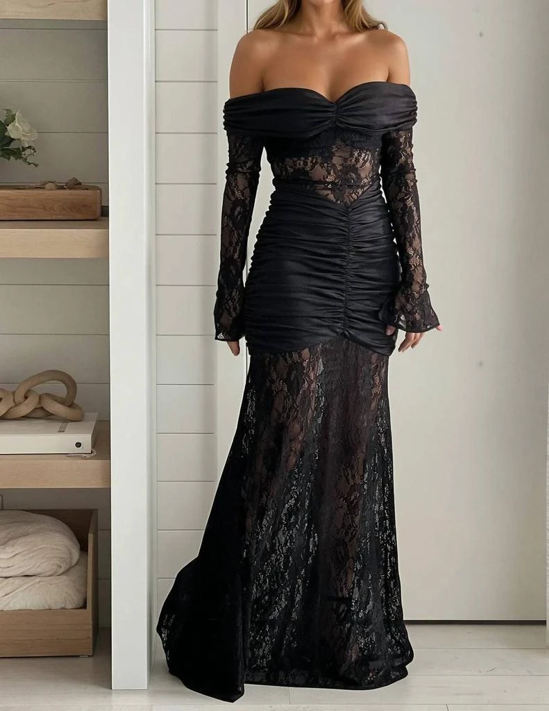 luxxel lace dress Luxxel Dresses | Luxxel Promenade Maxi Dress | Color: Tan/White