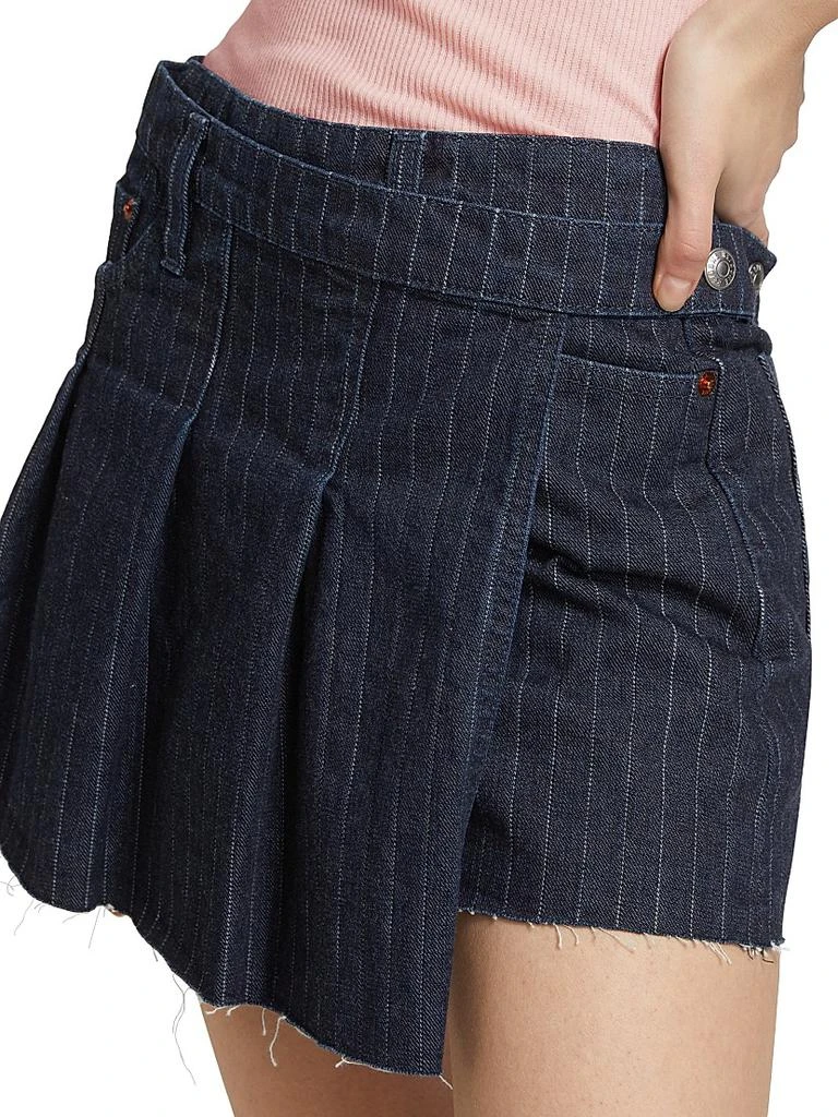 Re/Done Pinstripe Denim Tennis Wrap Skirt 6