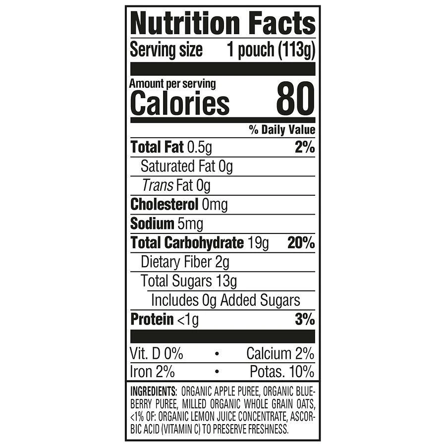 Happy Baby Organics Clearly Crafted Stage 2 Apples, Blueberries & Oats Pouch 2