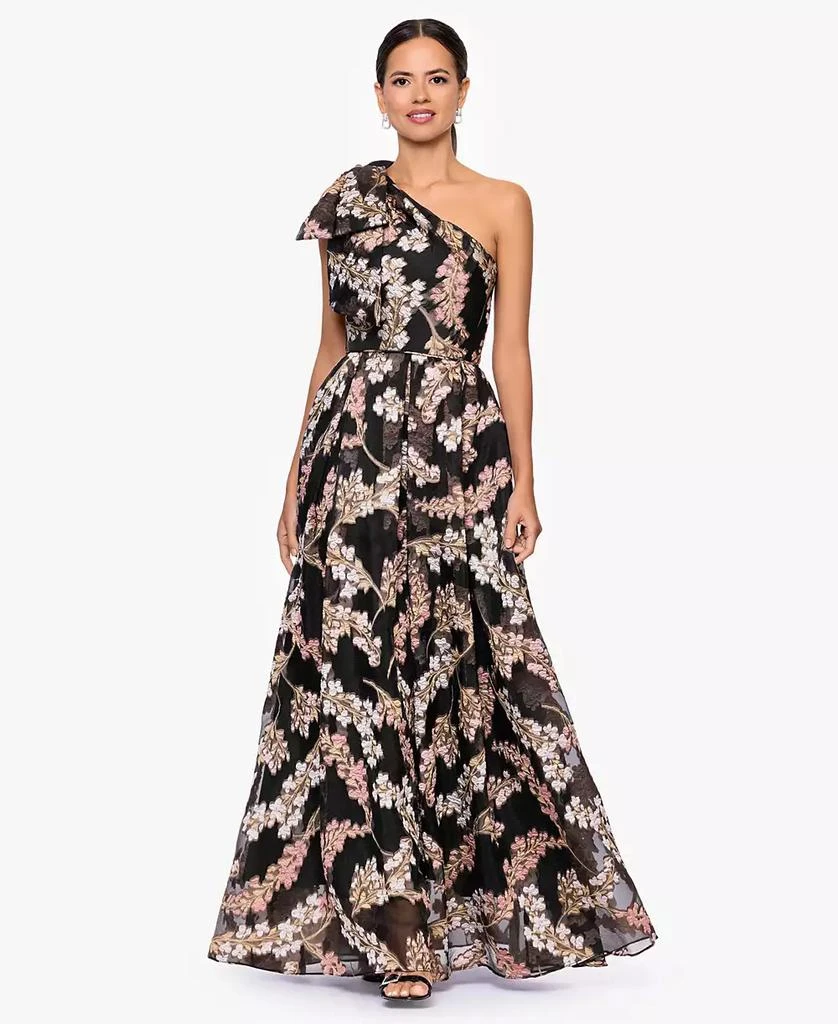 Betsy & Adam Women's One-Shoulder Dress - Black/Rose Gold - Size 8 Betsy & Adam Women's One-Shoulder Dress - Black/Rose Gold - Size 8