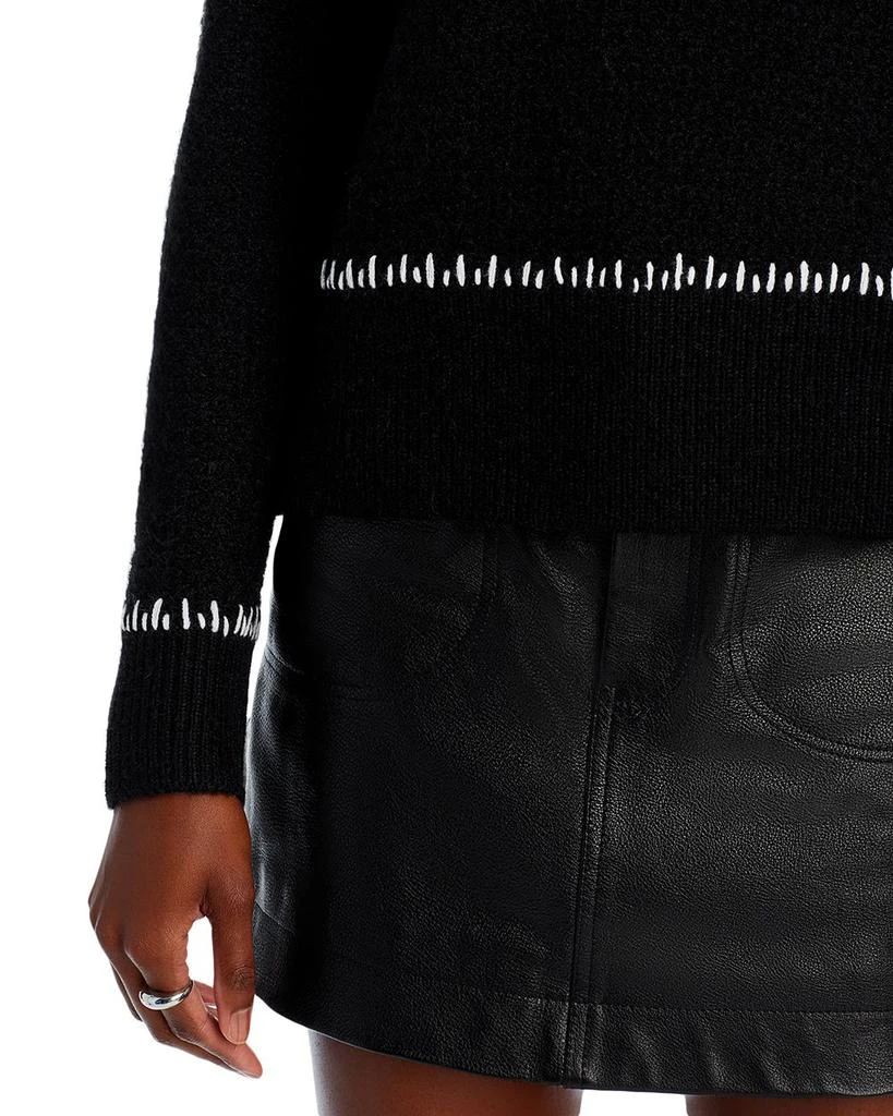 AQUA Contrast Stitch Sweater - Exclusive 6