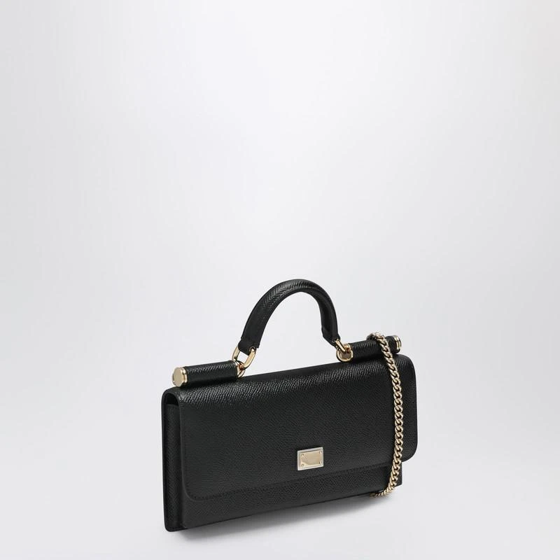 Dolce 
Gabbana Mini Dauphine black leather bag with logo tag 3